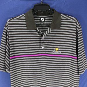 Footjoy Golf Polo Presidents Cup Polyester Spandex Gray Striped Size XL